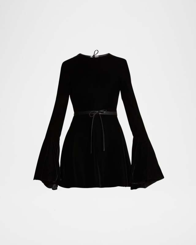 Open Back Velvet Skater Mini Dress